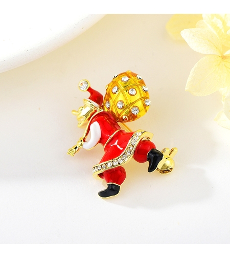 Брошка жълто позлатяване 'Дядо Коледа' | Бижута Invoke.bg