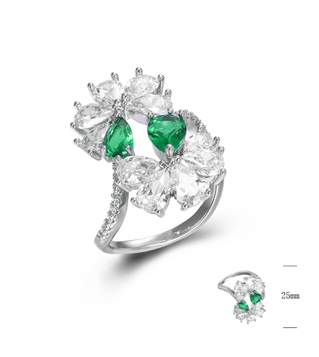 Сребърен пръстен Цвят изумруд | Колекция Silver Premium | Бижута Invoke.bg