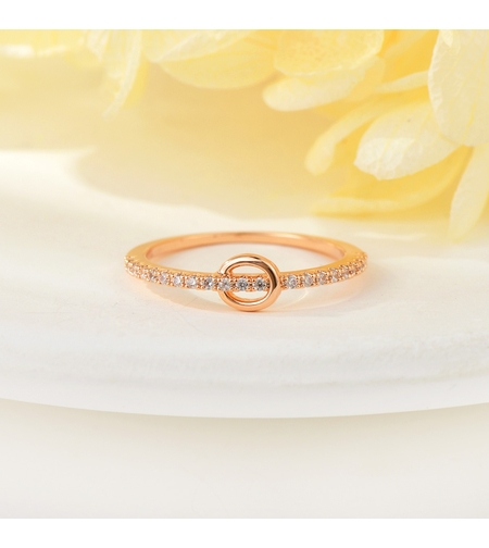 Пръстен розово позлатяване фини кристали | Колекция Rose Gold | Бижута Invoke.bg