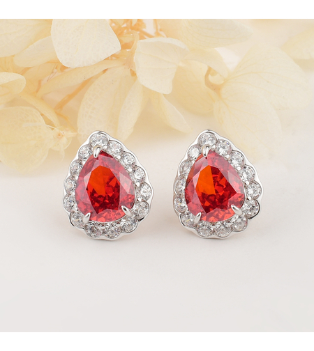 RED DROPS CRUSHED ICE EARRINGS