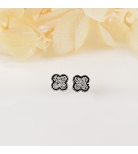 Сребърни обеци по ухото цветя 2700000064528 | Бижута Invoke.bg