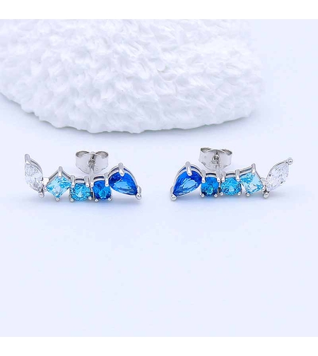 СРЕБЪРНИ ОБЕЦИ ПО УХОТО СИНИ ЦИРКОНИ