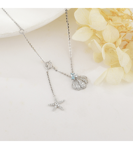 Нежно сребърно колие морско дъно | колекция Delicate Silver | Бижута Invoke.bg