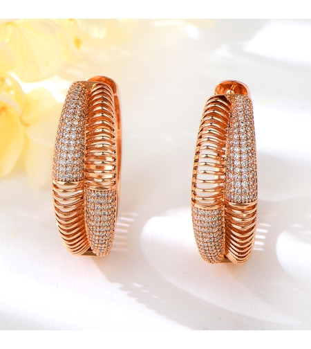 Обеци розово позлатяване халки | Колекция Rose Gold | Бижута Invoke.bg