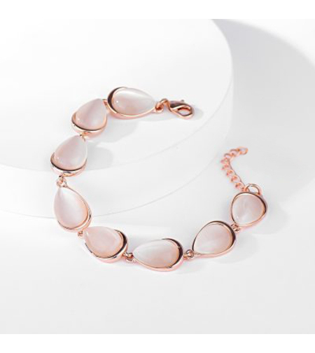 Гривна розово позлатяване с камък котешко око | Колекция Rose Gold | Бижута Invoke.bg