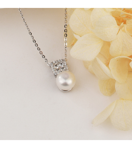 Нежно сребърно колие с перла 2700000058947 | колекция Delicate Silver | Бижута Invoke.bg