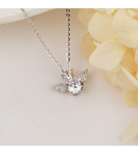 Нежно сребърно колие ангелско сърце 2700000059449 | колекция Delicate Silver | Бижута Invoke.bg