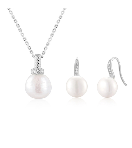 Сребърен комплект с перли | колекция Delicate Silver