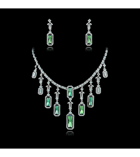 Комплект бяло позлатяване с кристали Swarovski Erinite | Бижута Invoke.bg