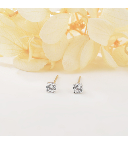 DELICATE STUD SILVER EARRINGS - 2700000063804