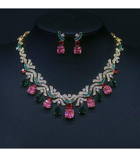 Комплект жълто позлатяване 'Natural beauty' | Колекция Luxury Secret | Бижута Invoke