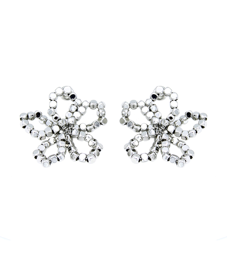 Earrings white gold plating flowers | Desert Shine Collection