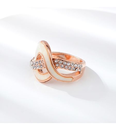 Пръстен розово позлатяване седефена безкрайност | Колекция Rose Gold | Бижута Invoke.bg