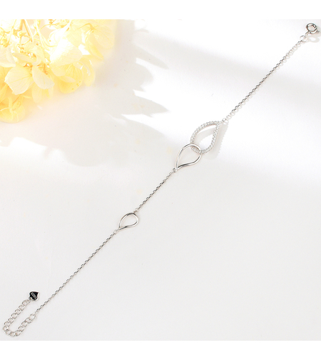 Сребърна гривна Капки с родий | колекция Delicate Silver | Бижута Invoke.bg