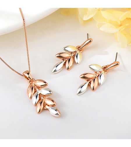 Комплект розово позлатяване листа | Колекция Rose Gold | Бижута Invoke.bg