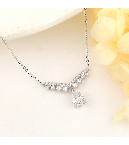 Сребърно колие кристални капки | Колекция Crushed Ice | Бижута Invoke