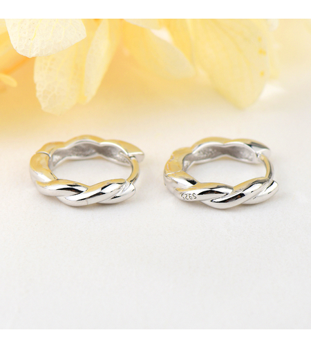 Сребърни обеци Халки с родий | колекция Delicate Silver | Бижута Invoke.bg