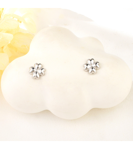 Сребърни обеци Цветя с родий | колекция Delicate Silver | Бижута Invoke