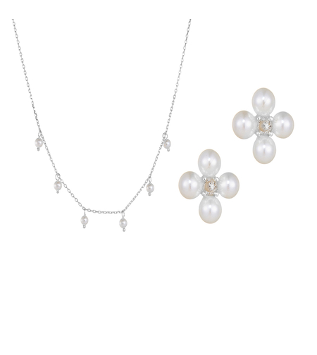 Сребърен комплект с перли 2700000071687 | колекция Delicate Silver