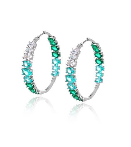 Обеци бяло позлатяване 'Халки' | Колекция Luxury Secret | Бижута Invoke