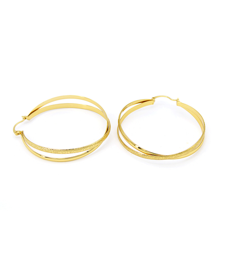 Обеци жълто позлатяване халки 2405112599349 | Колекция Desert Shine