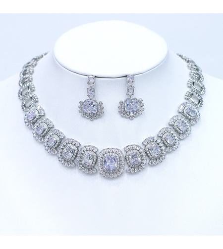 Комплект бяло позлатяване Royal - LSS30 | Колекция Luxury Secret | Бижута Invoke.bg