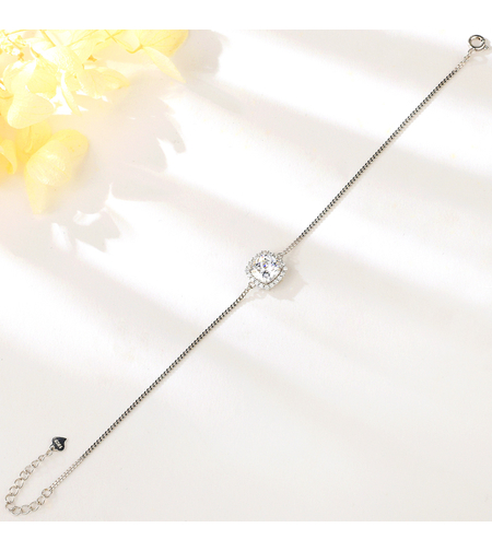 Сребърна гривна с родий | колекция Delicate Silver | Бижута Invoke.bg