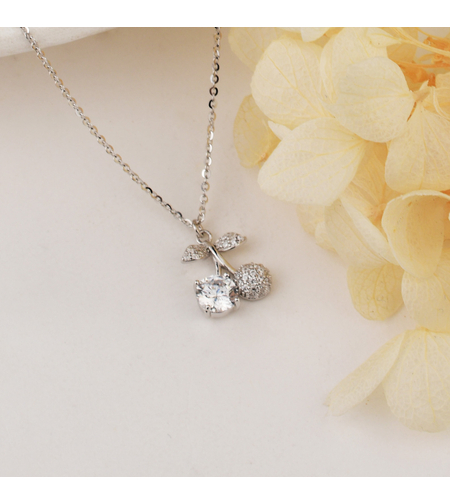 Нежно сребърно колие череши | колекция Delicate Silver | Бижута Invoke.bg