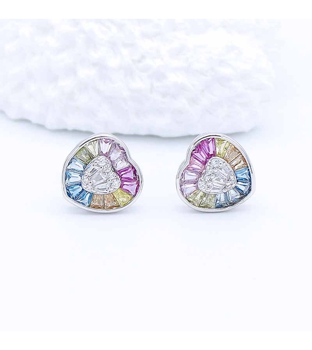 СРЕБЪРНИ ОБЕЦИ ПО УХОТО ПЪСТРИ СЪРЦА