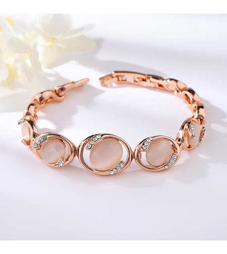 Гривна розово позлатяване котешко око | Колекция Rose Gold | Бижута Invoke.bg