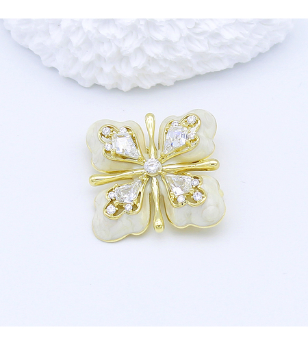 Стилна брошка жълто позлатяване 'Цвете' | Бижута Invoke.bg