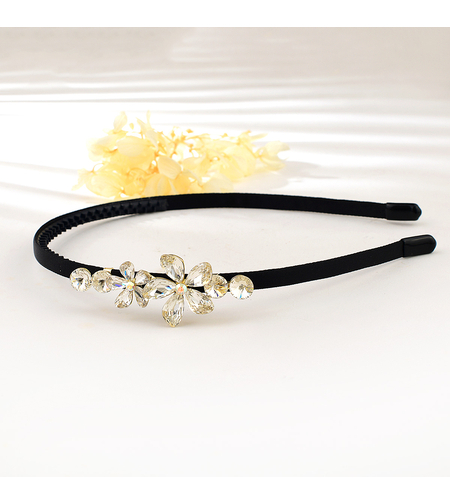 WHITE CRYSTAL FLOWER HAIR BANDJEWELRY ACRYLIC