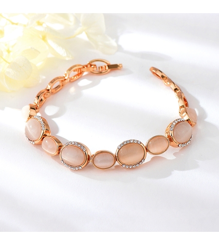 Гривна розово позлатяване котешко око | Колекция Rose Gold | Бижута Invoke.bg