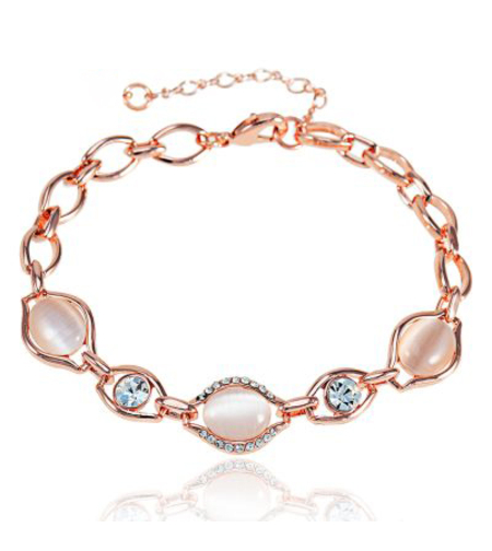 Гривна розово позлатяване котешки очи | Колекция Rose Gold | Бижута Invoke.bg