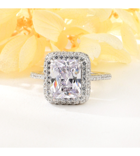 Сребърен пръстен с платина и кубични циркони | Колекция Silver Premium | Бижута Invoke.bg