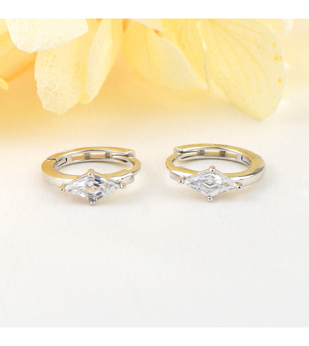 Сребърни обеци Мини халки с родий | колекция Delicate Silver | Бижута Invoke.bg