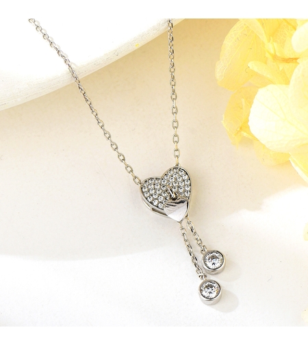 Сребърно колие Сърце с висулки | колекция Delicate Silver | Бижута Invoke