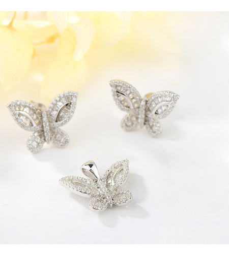 Сребърен комплект Пеперуди | Колекция Silver Premium | Бижута Invoke.bg