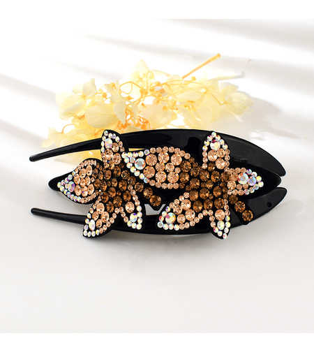 BROWN FLOWERS HAIR CLIP JEWELRY ACRYLIC