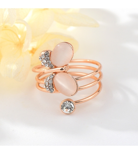 Пръстен розово позлатяване котешко око | Колекция Rose Gold | Бижута Invoke.bg