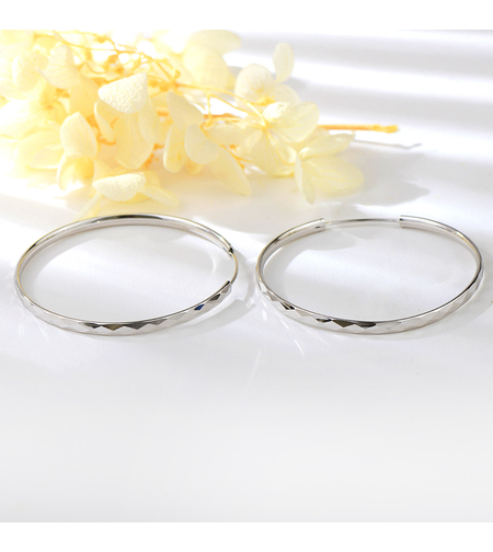 Сребърни обеци Халки с родий | колекция Delicate Silver | Бижута Invoke.bg