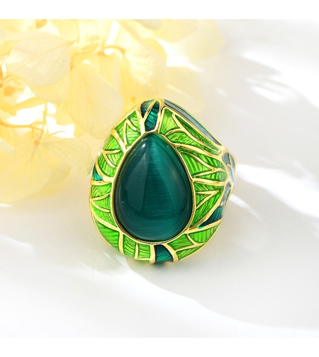 Пръстен жълто позлатяване кристали Swarovski | Колекция Luxury Secret | Бижута Invoke.bg