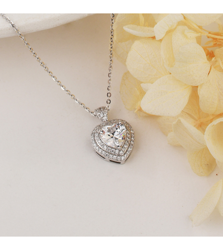 Нежно сребърно колие сърце 2700000059050 | колекция Delicate Silver | Бижута Invoke.bg