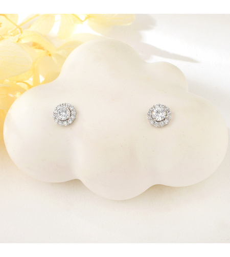 Сребърни обеци с родий | колекция Delicate Silver | Бижута Invoke.bg