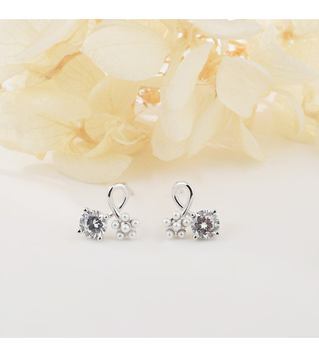 Ежедневни сребърни обеци с перли 2700000063811 | колекция Delicate Silver | Бижута Invoke.bg