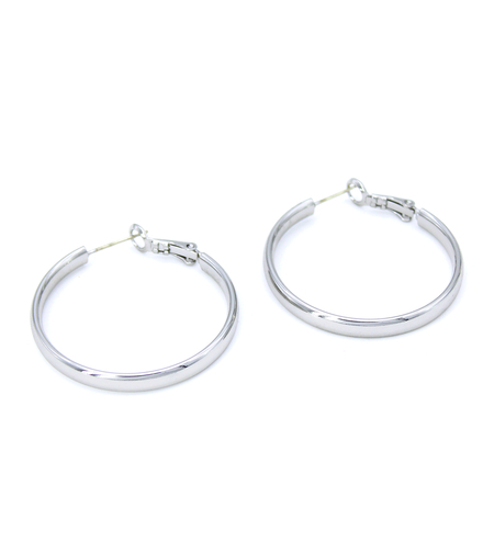Earrings white gold plating hoops | Desert Shine Collection