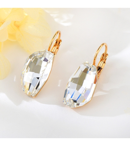 Обеци розово позлатяване и кристали | Колекция Luxury Secret | Бижута Invoke.bg