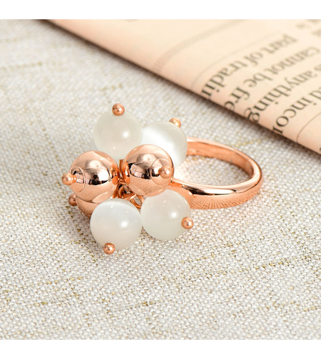 Пръстен розово позлатяване с камък котешко око | Колекция Rose Gold | Бижута Invoke.bg