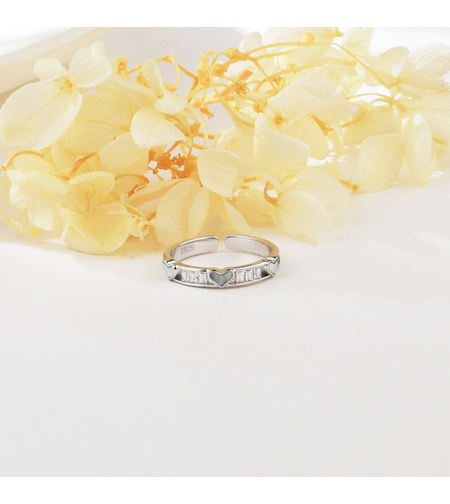 Сребърен пръстен сърца от седеф | колекция Delicate Silver | Бижута Invoke.bg