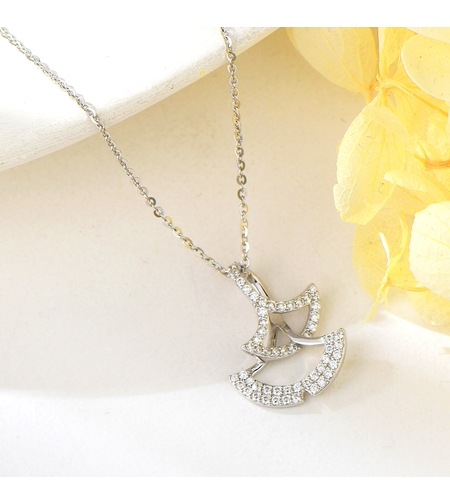 Сребърно колие Гинко Билоба | колекция Delicate Silver | Бижута Invoke